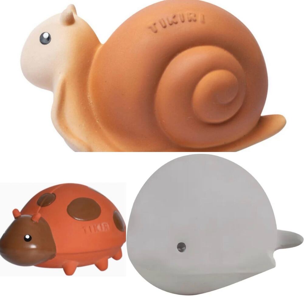 NEW Tikiri Teether Chime Bath Toy Bundle Ladybug, Whale & Snail, NWOT